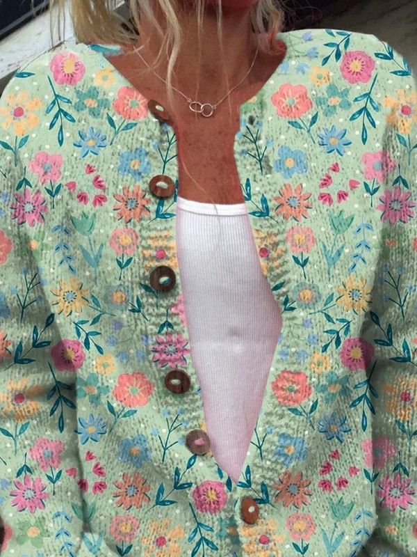 FOXFIELD | Kardigan w kwiaty w stylu vintage